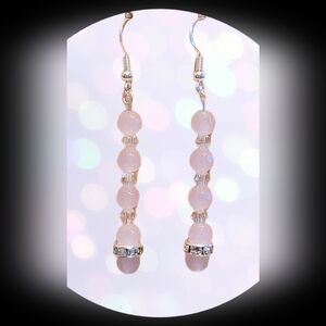 Pretty pink and crystal dangle earrings